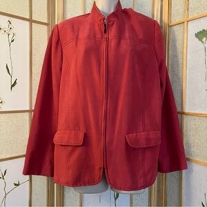 Alfred Dunner faux suede front zip jacket.